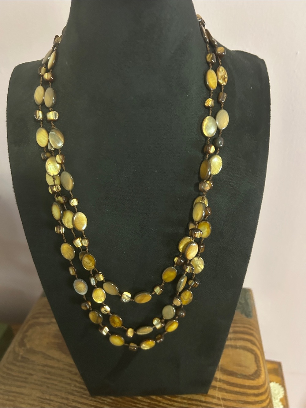 Source Unknown Multi-Strand Brown Necklace